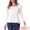 White, variant on DARING DIVA Women's Lace Square Neck Long Sleeve Stretch Peplum Blouses XS White