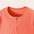 thumbnail image 5 of Quealent Newborn Baby Boy Clothes Cotton Shirt Bodysuit Button Up Long Sleeve Romper Jumpsuit One-Piece Outfit (Orange, 18-24 Months), 5 of 6