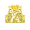 thumbnail image 2 of renvena Kids Girls 2 Piece Metallic Dance Outfits Sleeveless Crop Top with Irregular Hem Skirt 8-14 A Gold 8, 2 of 7