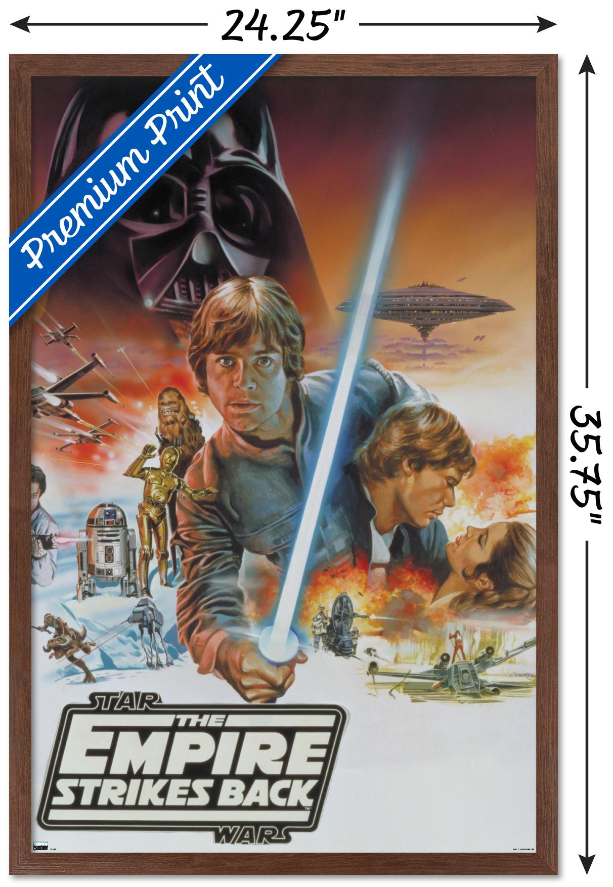 Star Wars: Empire Strikes Back - Cover Illustration Wall Poster, 22.375" x 34", Framed