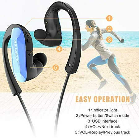 agptek waterproof headphones