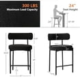 thumbnail image 2 of Locus Bono 24" Boucle Counter Stools Set of 4, Black Bar Stools with Backs, Counter Height Bar Stools for Kitchen Island/Kitchen Counter, Upholstered Counter Chairs (Black), 2 of 5