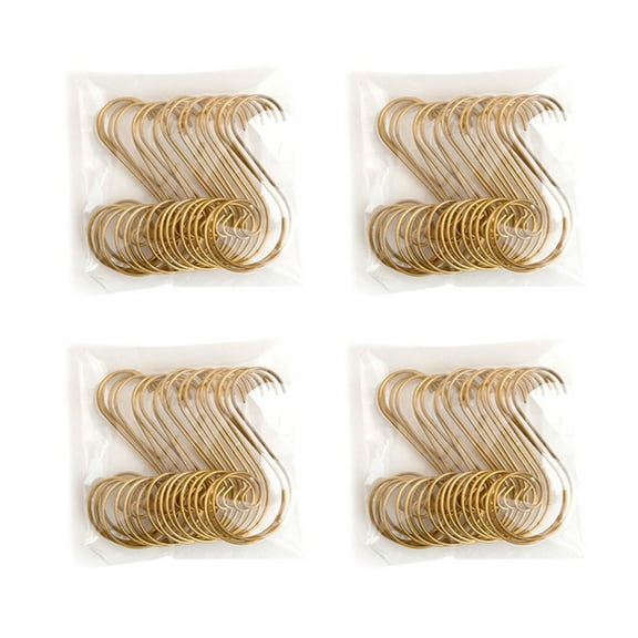 80 Pcs Christmas Ornament hooks Christmas tree decoration hooks hardware pendants S hook ornaments Supplies accessories Golden Silver Green Red