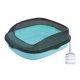 thumbnail image 2 of Caja de arena para gatos, orinal abierto para gatitos, inodoro de lados altos, arena para mascotas con parte superior abierta azul claro grande, 2 of 9