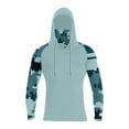 thumbnail image 4 of Mlqidk Men's Fishing Shirt Long Sleeve UPF 50+ Sun Hoodie with Hood Cooling Spf Shirts Lightweight Quick-Dry Hoodies with Face Mask Mint Green L, 4 of 4