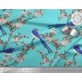 thumbnail image 3 of Soimoi Crepe Silk Fabric Blossom & Paradise Whydah Bird Print Sewing Fabric Yard 42 Inch Wide, 3 of 3