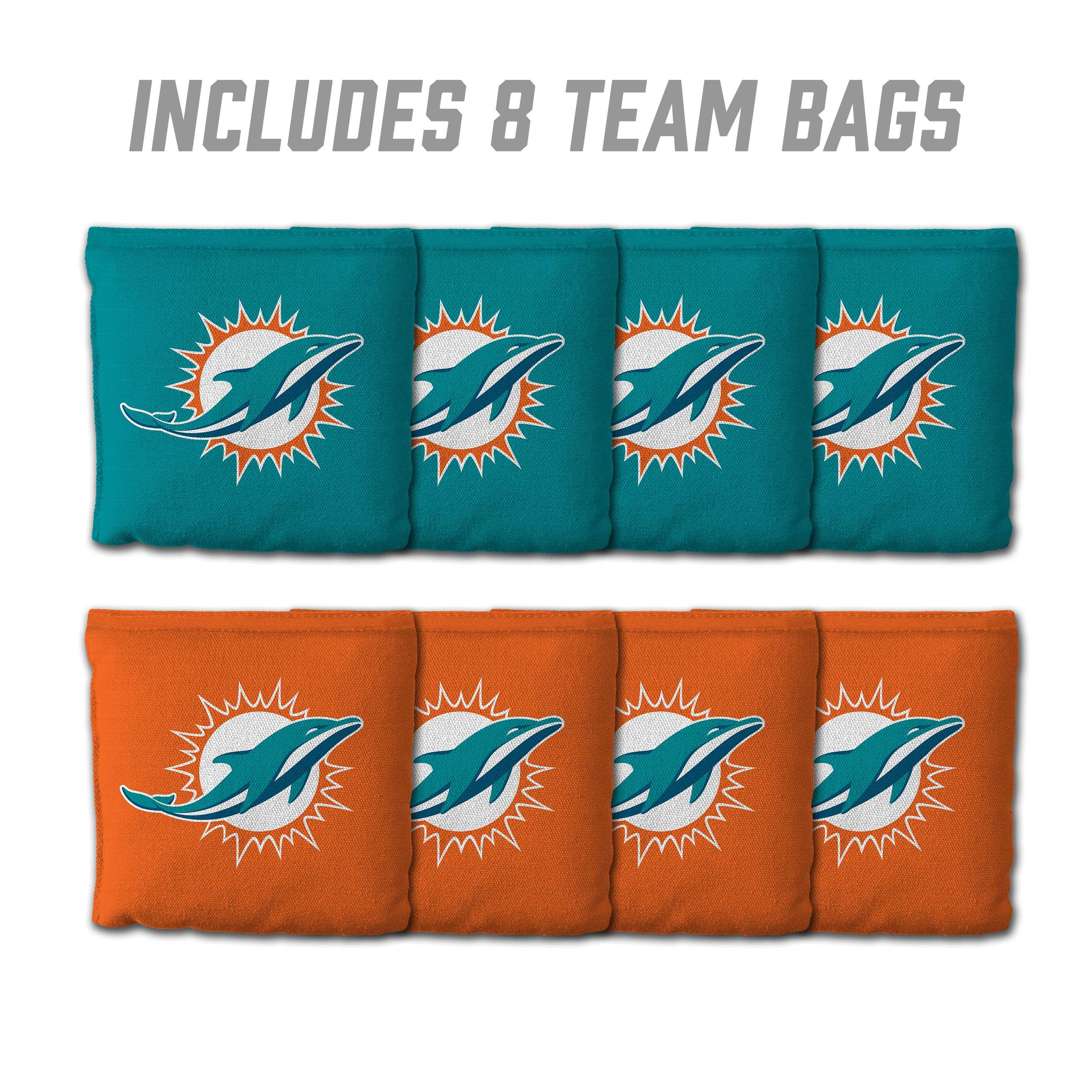 Miami Dolphins 8pk Licensed Cornhole Bags