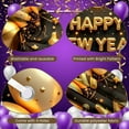 thumbnail image 4 of Gold Theme Happy New Year Banner Metallic Design New Year Display Balloon Decor Star Pattern Festive Backdrop for New Year Party Holiday Celebration Indoor Decoration, 4 of 9