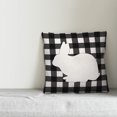 thumbnail image 2 of Creative Products Black Buffalo Check Bunny Silhouette 20x20 Spun Poly Pillow, 2 of 2
