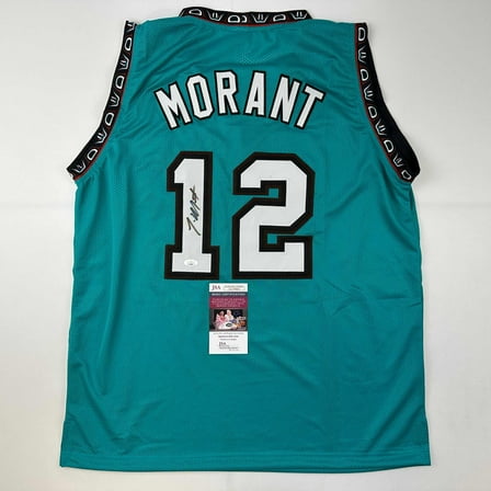 Autographed/Signed Ja Morant Memphis Teal Basketball Jersey JSA COA