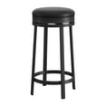 thumbnail image 3 of AOILE Black PU Leather Swivel Bar Stools - with Footrest , 24" , Comfortable Counter Height Seating with 360° Rotation, Sturdy Metal Frame, Easy to Clean - Perfect for Dining Areas & Home Bars, 3 of 9