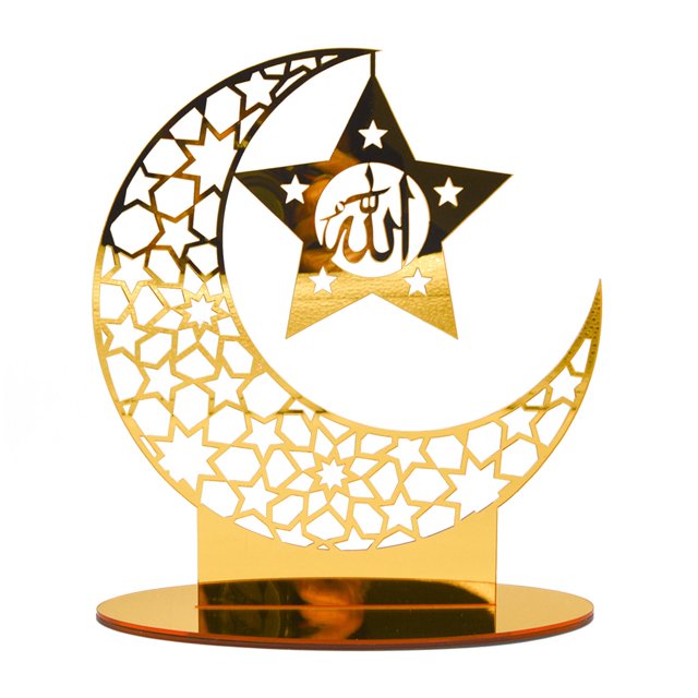 Acrylic Ramadan Moon Craft Ornament Home Table Gift Party Festive Decoration