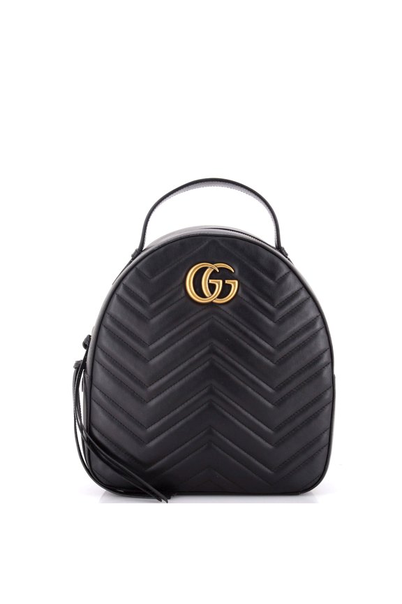 Pre-Owned GG Marmont Backpack Matelasse Leather Small By Rebag