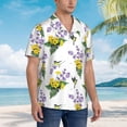 thumbnail image 5 of Xecao Lavender Flowers print Hawaiian shirt - a stylish short-sleeve button-down for men, perfect for casual beach and tropical outings., 5 of 9