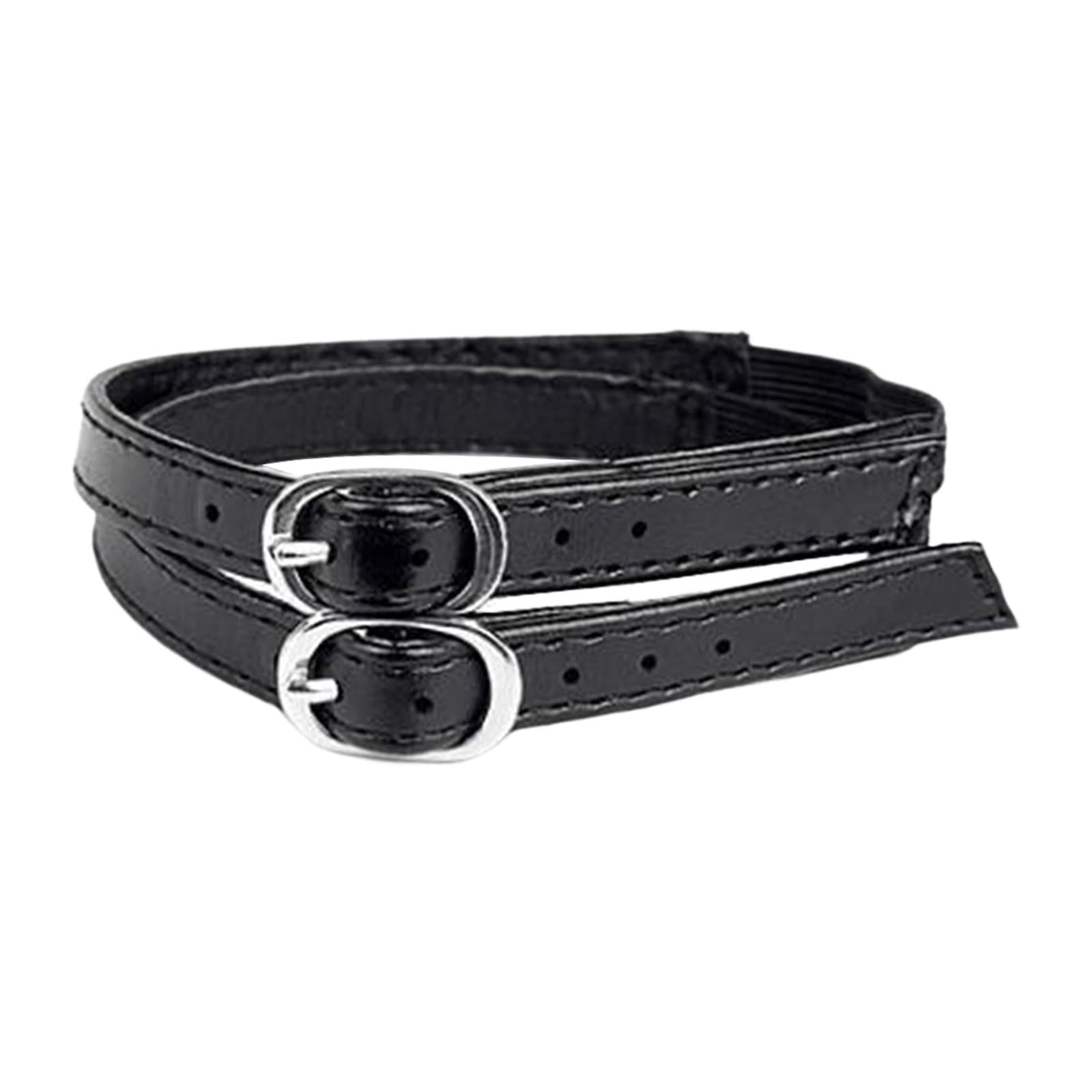 2pcs Shoe Strap Detachable Adjustable Flexible Leather Ankle Tie Holder Replacement Shoes Band Anti Slip Belts for Women Lady matt black Walmart