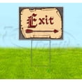 thumbnail image 1 of Medieval Fair Exit Right Arrow Red Scroll (18" X 24") Yard Sign, Includes Metal Step Stake, 1 of 6