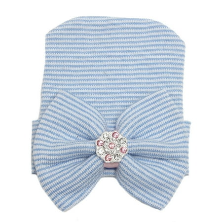 

Fsqjgq Toddler Hats Kid Gloves and Hat Pink Cute Cap Shiny Big Girl Pullover Baby Hat Knitted Bow Diamond Kids Hat Construction Hats Kids Toddler Hats Cotton Blue