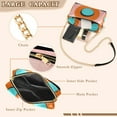 thumbnail image 3 of FORMRS Women Crossbody Purse with Chain Strap Vegan Leather Shoulder Handbag, Orange Circle, 3 of 7
