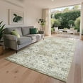 thumbnail image 2 of Area Rug 5x7 Vintage Floral Living Room Rug Non Slip, Soft Non Shedding Carpet, Low Pile Thin Floor Covering, Retro Oriental Printed Mat, Indoor Foldable Carpet for Bedrooms, Brown, 2 of 8