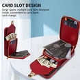 thumbnail image 2 of Allytech Case for iPhone 13 Pro, [Large Capacity] Wallet Case with Card Slots & Zipper Pocket, Premium PU Leather Metal Snap Kickstand Shockproof Case with Shoulder Strap, Red, 2 of 7