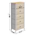 thumbnail image 6 of REAHOME Vertical Narrow Metal Tower Dresser w/ 5 Fabric Drawer Bins, Taupe, 6 of 8