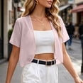 thumbnail image 7 of WRFWUL Womens Chiffon Open Front Cropped Cardigans Shrug Short Sleeve Bolero Jacket Sheer Lightweight Summer Cover Up, 7 of 7