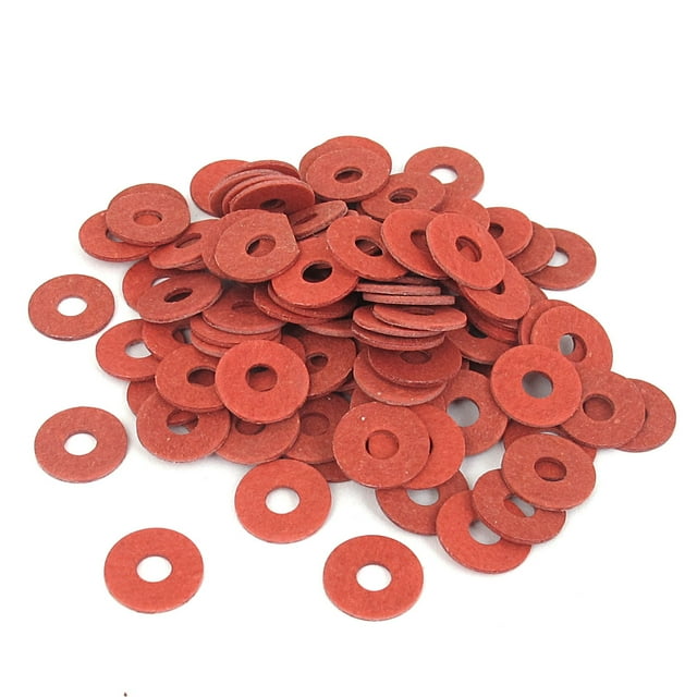 Unique Bargains Joint Isolant en Fibre pour Carte Mère 4mmx12mmx1mm Rondelle Plate Rouge 100 Pcs