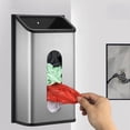 thumbnail image 2 of de bolsas de montaje en pared para comestibles, dispensador, de almacenamiento de material acero inoxidable cepillado con una abertura extra Baoblaze organizador de bolsas de supermercado, 2 of 8