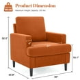 thumbnail image 2 of Weture Mid-Century Armchair, Linen Upholstered Orange (Set of 1), 2 of 7