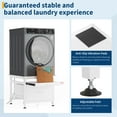 thumbnail image 4 of 29" Wide Laundry Pedestal for Washer and Dryer with Pullout-Shelf, Pedestal Universal Fit Anti-Vibration Washing Machine Stand with Base Storage, 800 lbs Capacity, White, 4 of 8