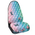 thumbnail image 2 of Uourmeti 1 Pack Car Seat Towel Cover with Mermaid Scale Butterfly, Waterproof Microfiber Towel Seat Cover, Compatible with Van Truck Front Car Seat, 2 of 7