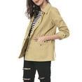 thumbnail image 5 of INSPIRE CHIC Women's Utility Jackets Drawstring Waist Flap Pocket Zip Button Jackets Camel XL, 5 of 8