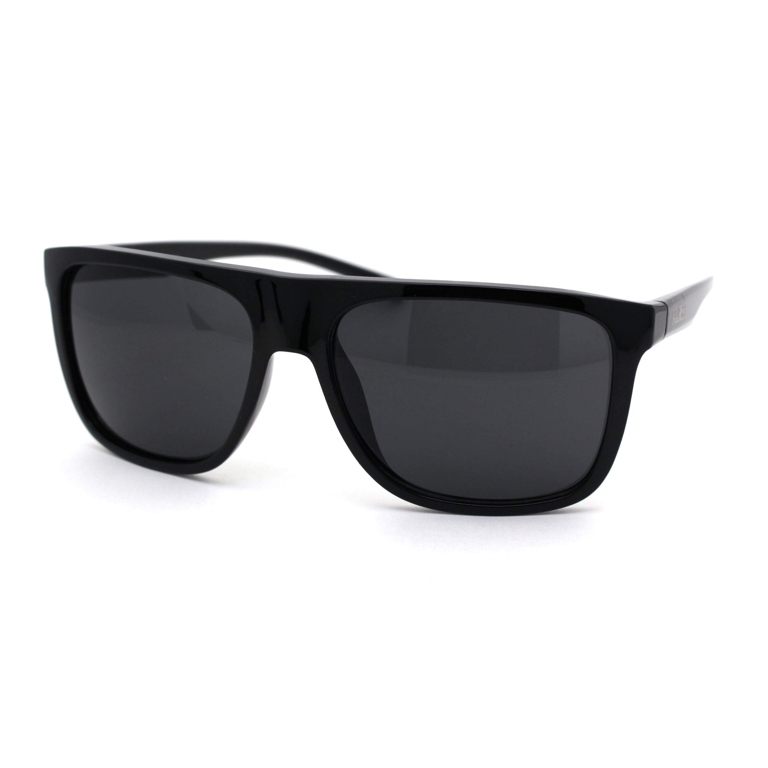 Kush Classic All Black Thin Plastic Gangster Sunglasses - Rectangular Flat Top Frame (138mm)