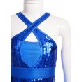 thumbnail image 5 of Alvivi Girls Sparkle Latin Dance Fringe Dress Kids Ballet Jazz Chacha Tango Rumba Dancewear Blue 12, 5 of 7