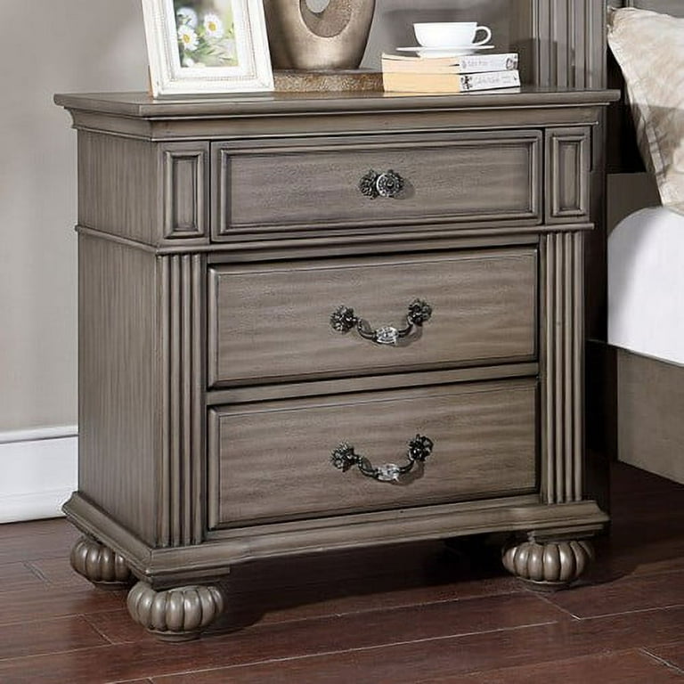 Grey and brass sale nightstand