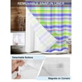 thumbnail image 3 of No Hook Cloth Fabric Shower Curtain with Snap in Liner, Colorful Plaid Waterproof Shower Curtains Set with See Through Top Window, Modern Check Rustic Art Aesthetic Bath Curtains Shower 72"x96", 3 of 6