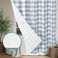 thumbnail image 6 of Blue Plaid Shower Curtain - Water Repellent Fabric Shower Curtains Washable, Farmhouse Checkered Elegant Pastoral Decorative Polyester Cloth Bathroom Curtains Modern Bath Decor 36"x72", 6 of 8