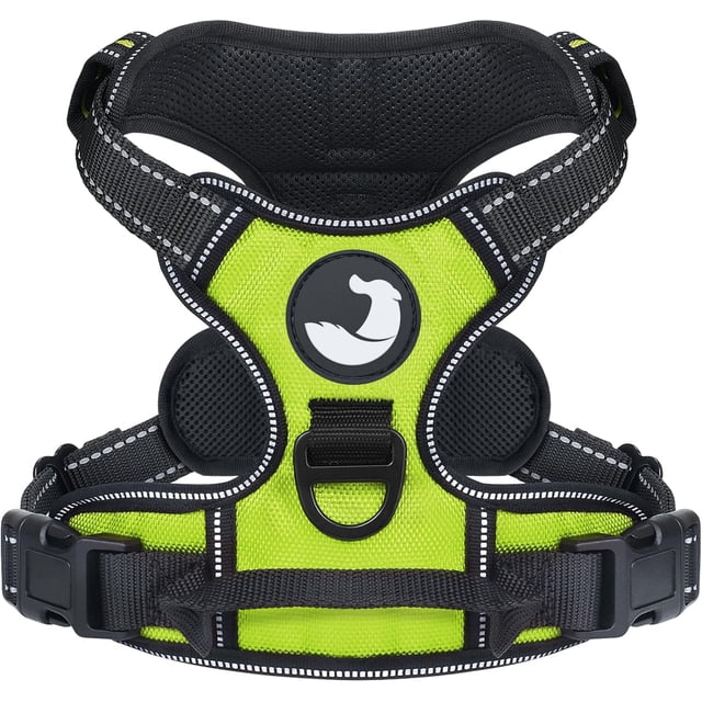 HAHDAXIA Anti-Pull Dog Harness for Small Dogs, Reflective Soft Padded Dog Harnesses, Adjustable, Breathable Chest Harness with Safe Easy Control Handle, Black, S