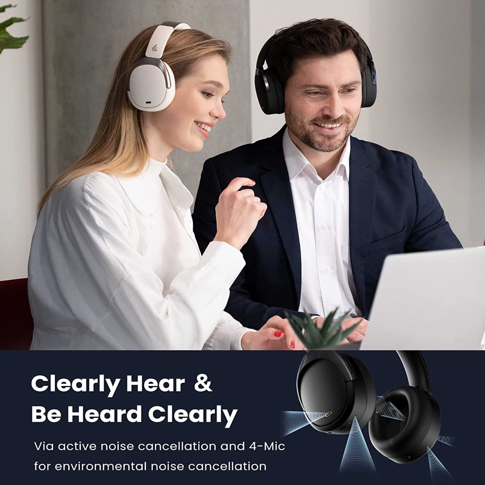 Edifier WH950NB Wireless Headphones - Active Noise Cancelling Headsets - Bluetooth 5.3 - Hi-Res Audio