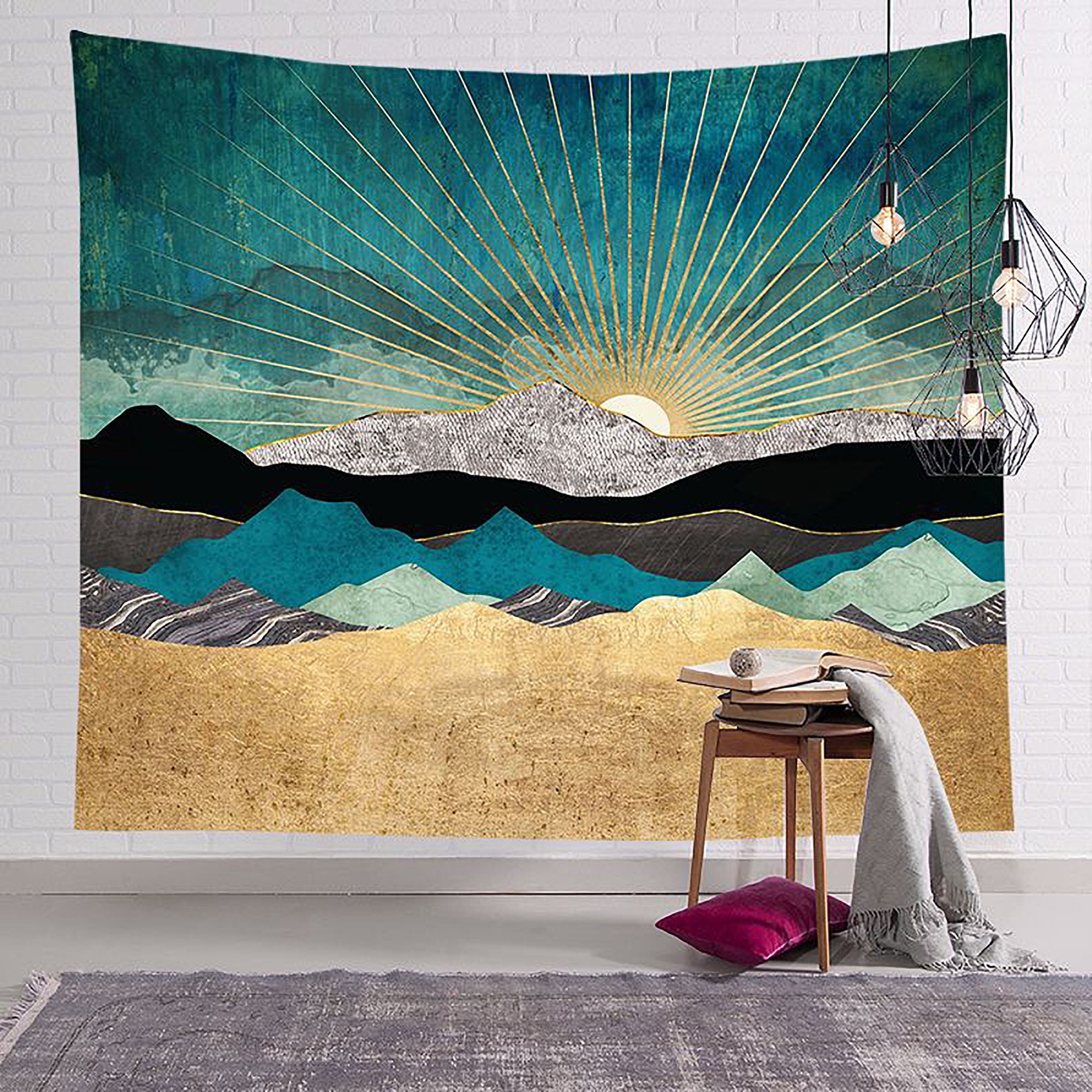 Psychedelic Trippy Tapestry Wall Decor Hanging Sun Nature Landscape Tapestries 