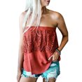 thumbnail image 1 of DYMADE Womens Cold Shoulder Sleeveless Lace Soild Color Vest Top, 1 of 2