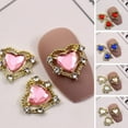 thumbnail image 3 of sunsanly 10Pcs Manicure Decor Sparkling Stunning Visual Effect Three-dimensional DIY Nail Heart Colorful Fake Diamond Nail Alloy Ornament Nail Supplies, 3 of 8
