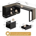 thumbnail image 2 of Vividwood 70" L-Shaped Executive Desk with Cabinet Storage, 3 Drawers, Storage Shelves, CPU Stand, 2 of 5