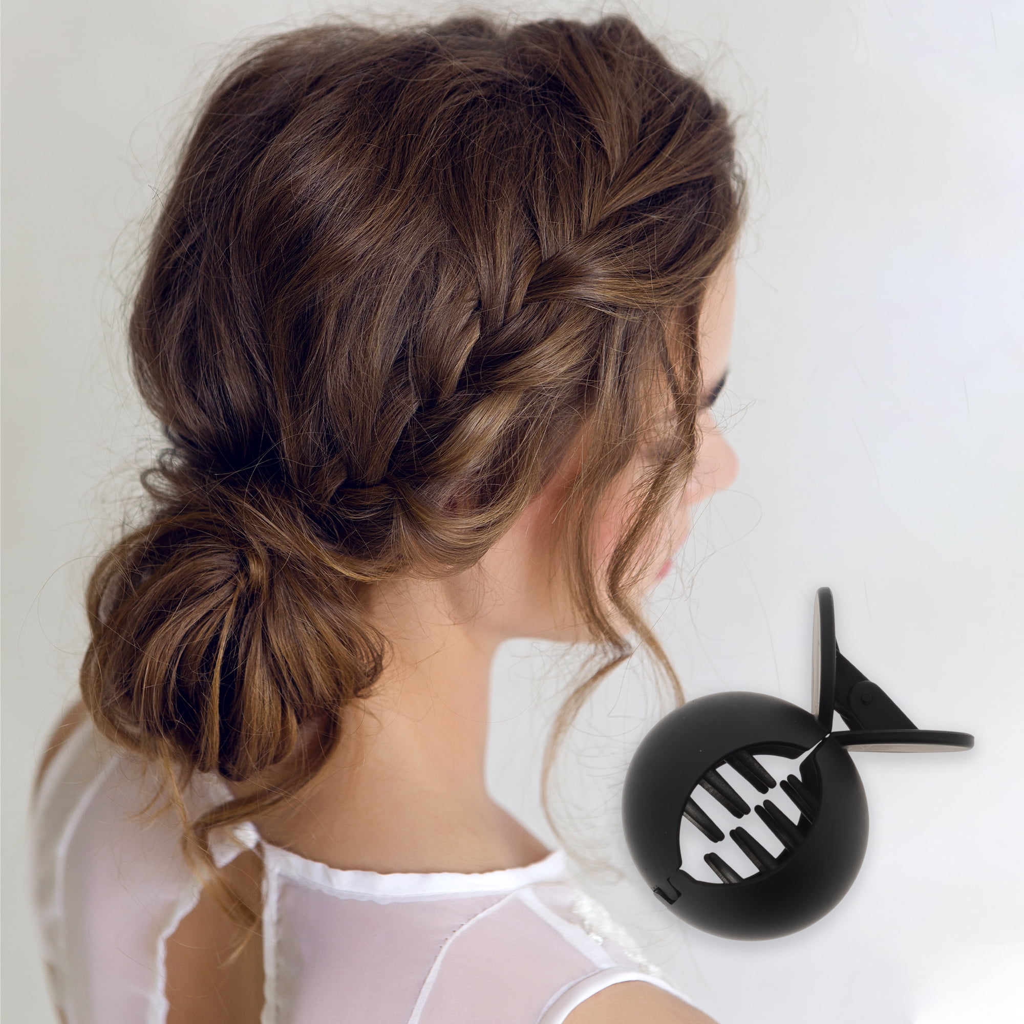 Unique Bargains Grace Frosted Circle Hair Clips Black Stylish and Practical