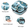 thumbnail image 3 of Penguin Sanitary Napkin Bag Travel Pouch Large Makeup Pouch, Period Pouch Organizer for Sanitary Napkin Storage, Velvet, Sponge, Oxford Cloth, 4.7x6.6x6.6 in, 3 of 6