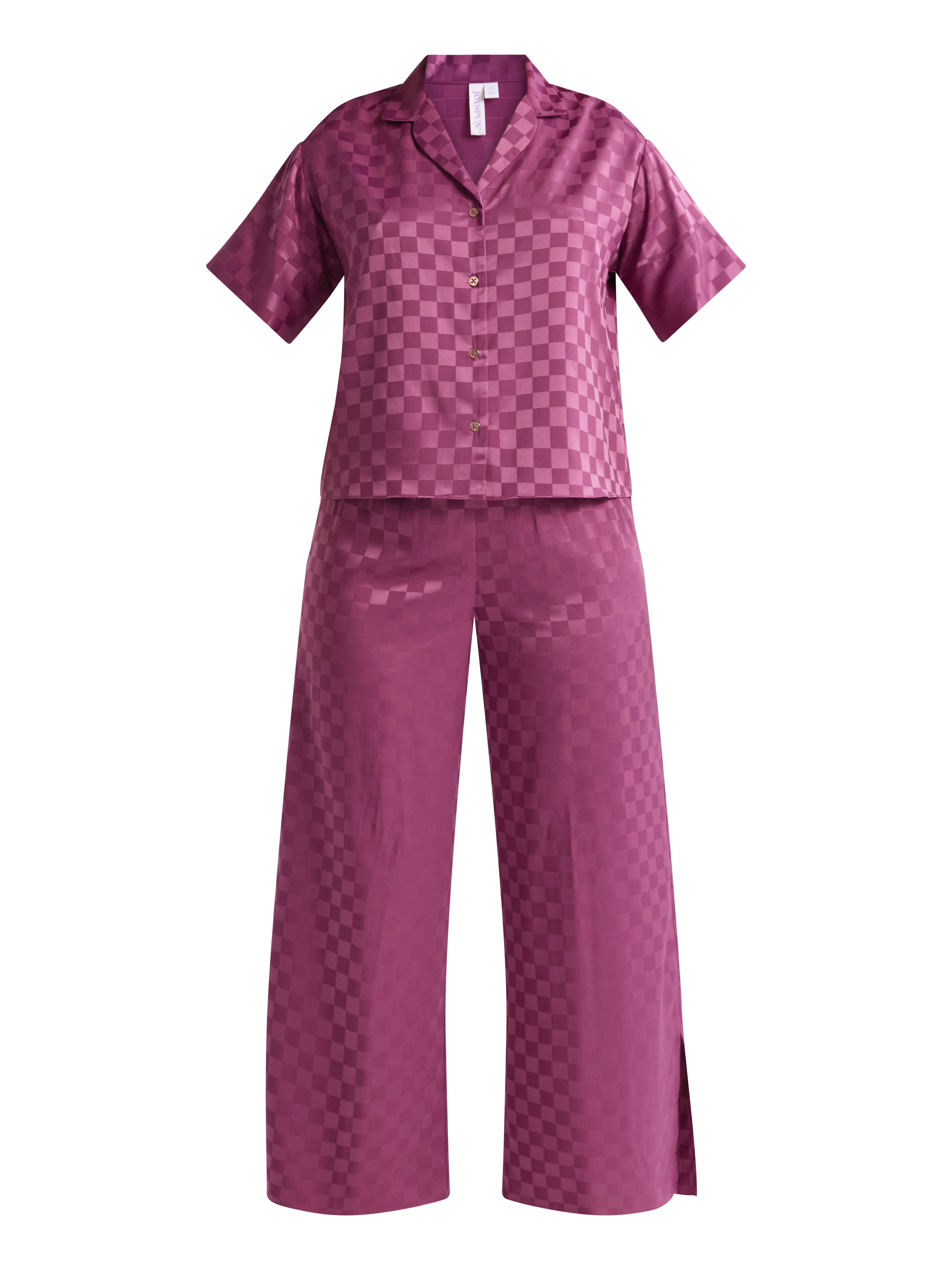 Joyspun Women’s and Women’s Plus Stretch Satin Pajama Set, Sizes S to 3X