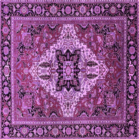 Ahgly Company Indoor Square Oriental Purple Industrial Area Rugs, 5' Square