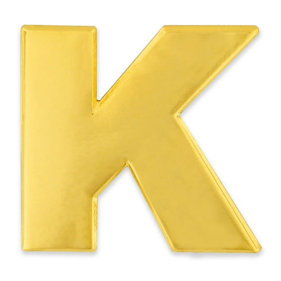 PinMart's Gold Plated Alphabet Letter K Lapel Pin