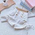thumbnail image 4 of Teylalorva Girls Denim Shorts, High Rise Trendy Side Drawstring Summer Casual Kids 2026 Jean Shorts White Size 3, 4 of 8