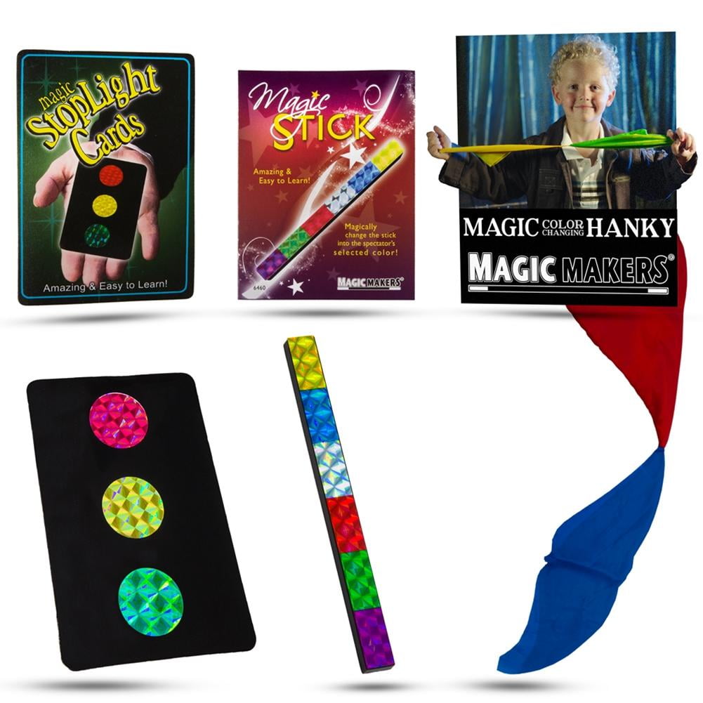 Mini Magic Kit - Stop Light Cards, Color Changing Hanky and Magic Stick - Walmart.com